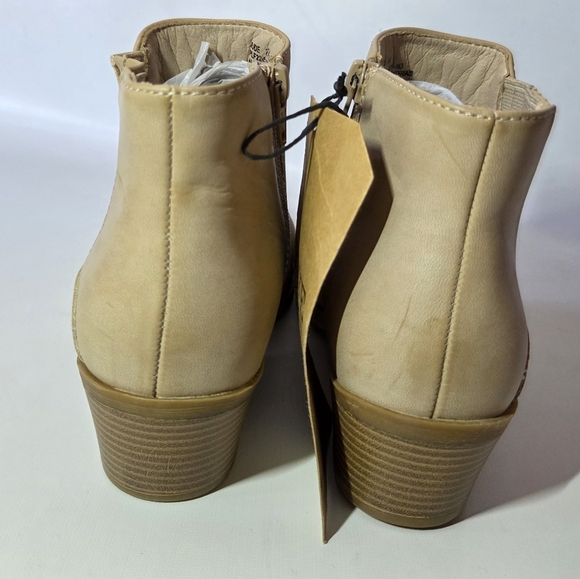 New Frye & Co Jude Ankle Beige Cream Boho Cowgirl Moto Biker Casual Boots Sz 7.5 - Picture 11 of 13